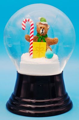 80 P Teddy mit Geschenk und Zuckerstange